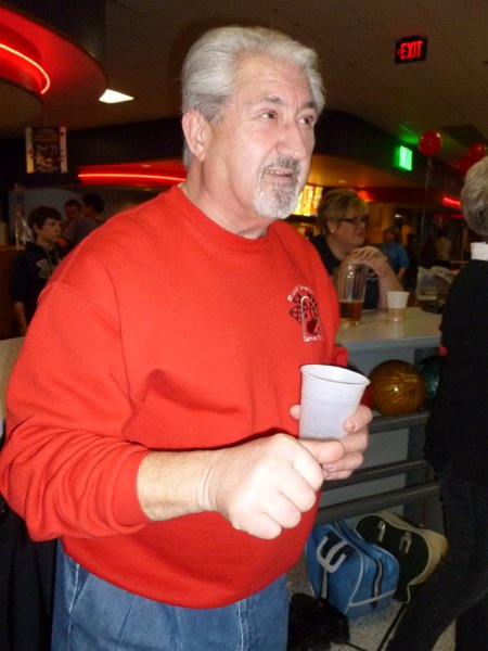 Steve shows off his blister - bowling is hard!